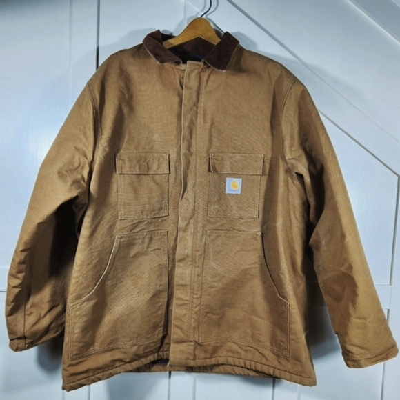 Carhartt Other - Carhartt VTG "Traditional Duck Utility Coat" Blanket Lined Tan Mens Size XXL 2XL